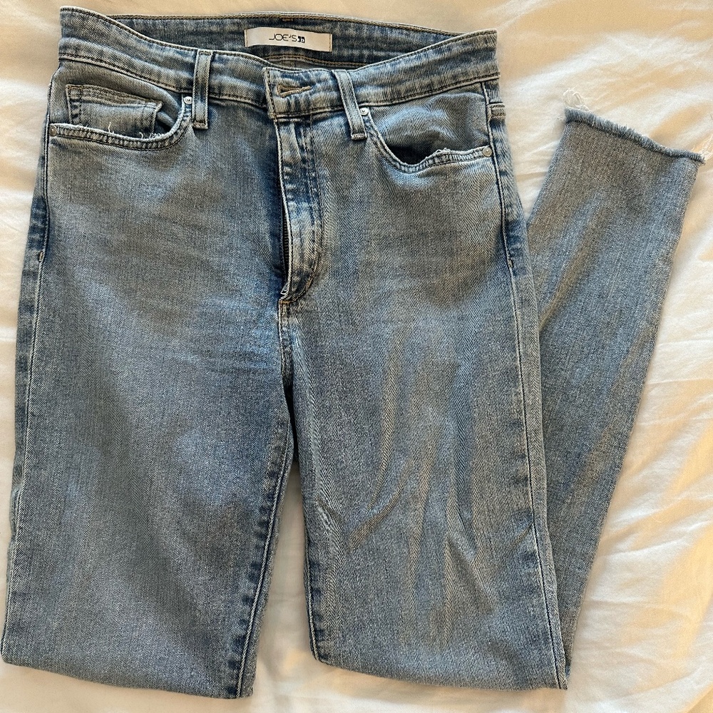 Joes high rise light wash skinny jeans